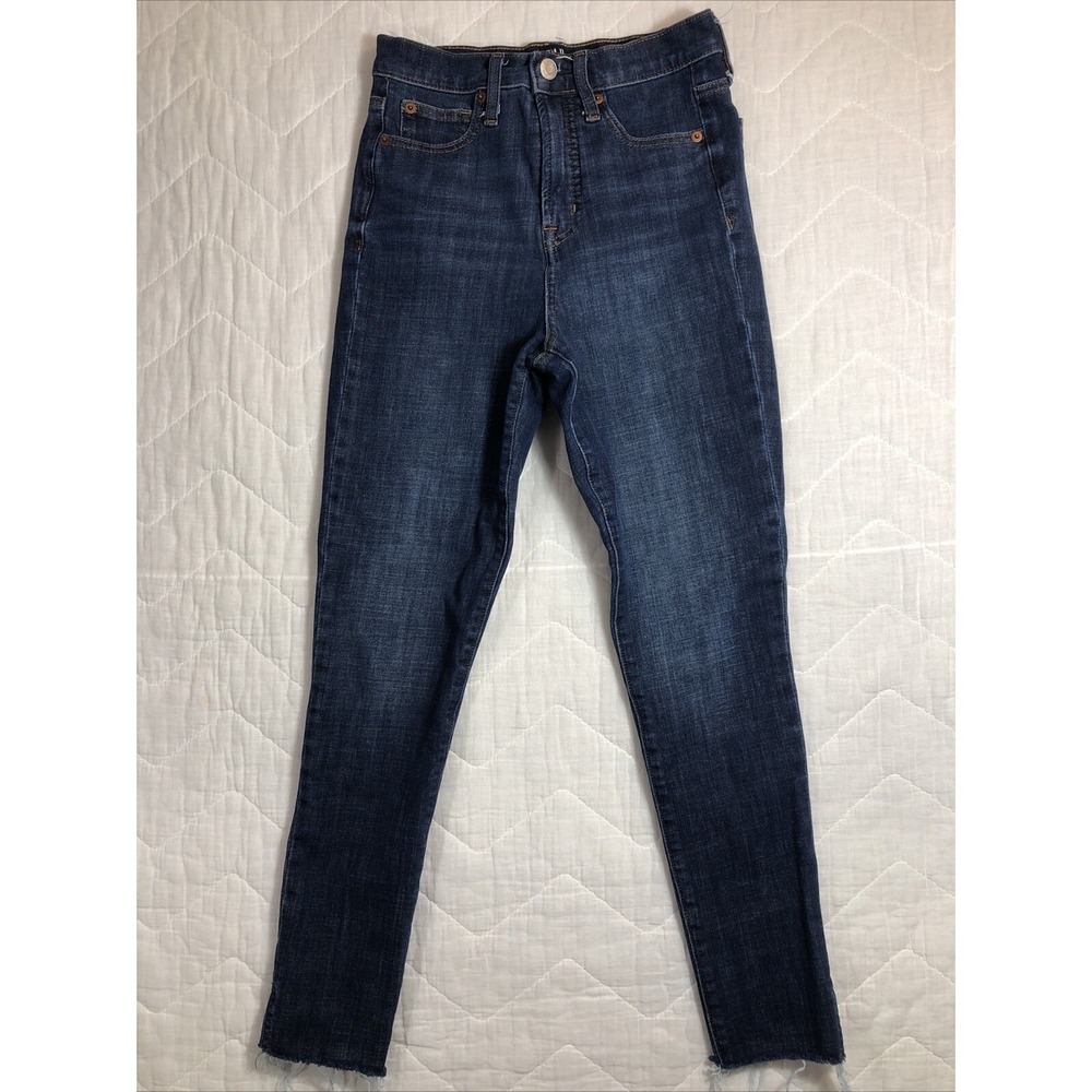 Gap Denim Jeans Women's Size‎ 0/25 Denim Blue True Skinny High Rise Raw Hem